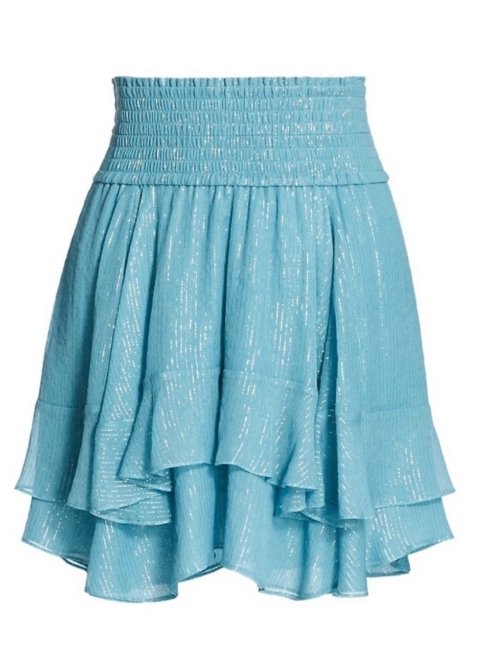 A.L.C. Vera Sparkling Sky Blue Ruffle Mini Skirt
